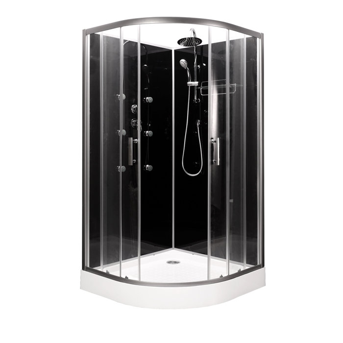 Vidalux Hydro SS78 Black Shower Cabin 800 x 800 Wayfair.co.uk